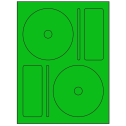 4.656" x 4.656" Fluorescent Green Sheet Labels