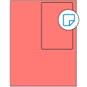 4" x 6" Fluorescent Red Rectangular Sheet Labels - Removable Adhesive