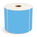 4" x 4" Dark Blue - Thermal Transfer Labels - 1" Core / 5" Outer Diameter - Freezer Grade Adhesive