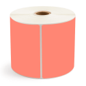 4" x 6.5" Fluorescent Red - Thermal Transfer Labels - 1" Core / 5" Outer Diameter - Removable Adhesive