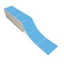 4" x 4" Dark Blue - Thermal Transfer Labels - Fanfold - Freezer Grade Adhesive