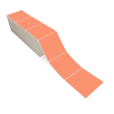 4" x 4" Orange - Direct Thermal Labels - Fanfold - Removable Adhesive