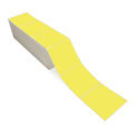 4" x 4" Yellow - Direct Thermal Labels - Fanfold - Removable Adhesive