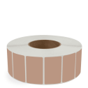2.5" x 1.5" Brown - Direct Thermal Labels - 3" Core - Freezer Grade Adhesive