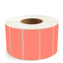 4" x 2" Fluorescent Red - Direct Thermal Labels - 3" Core (No Perf) - Acrylic