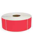 4" x 8" Red - Direct Thermal Labels - 3" Core / 12" Outer Diameter (No Perf) - Freezer Grade Adhesive