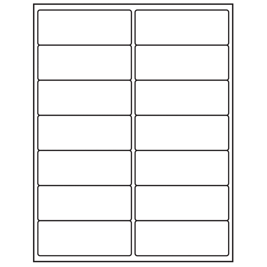 4" x 1.5" White Rectangular Sheet Labels