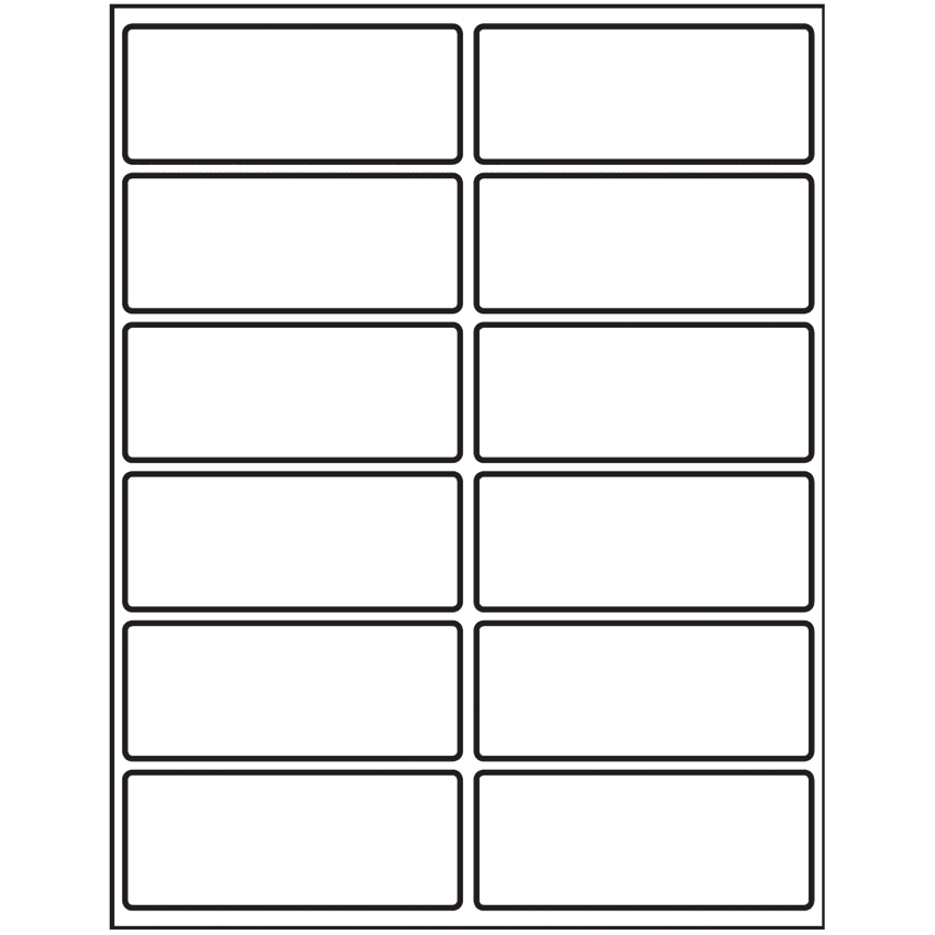 4" x 1.625" White Polyester Rectangular Sheet Labels
