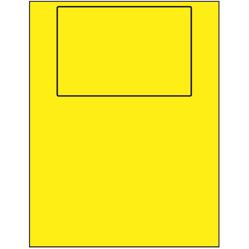 6" x 4" Fluorescent Yellow Rectangular Sheet Labels