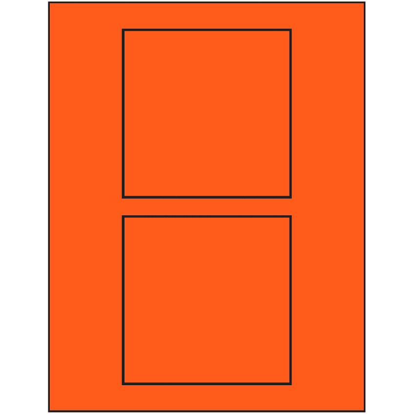 4.5" x 4.5" Fluorescent Red Square Sheet Labels