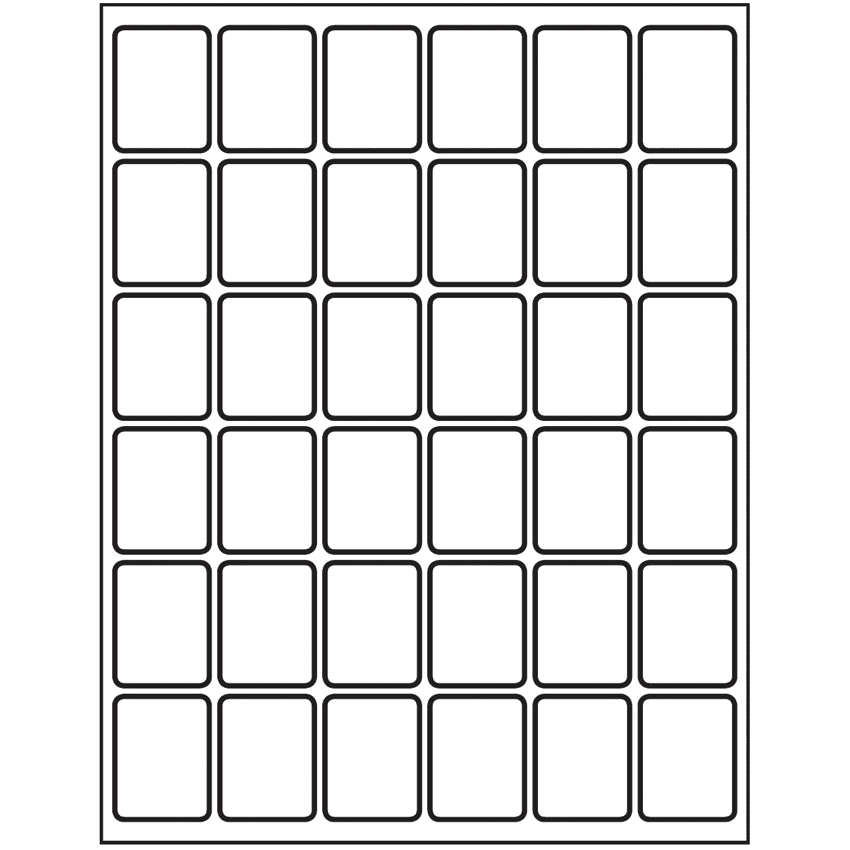 1.25" x 1.625" White Rectangular Sheet Labels