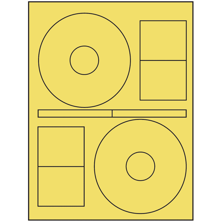 4.64" x 4.64" Pastel Yellow Sheet Labels