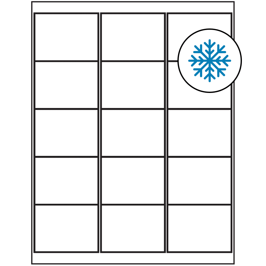 2.6875" x 2" White Rectangular Sheet Labels - Freezer Grade Adhesive