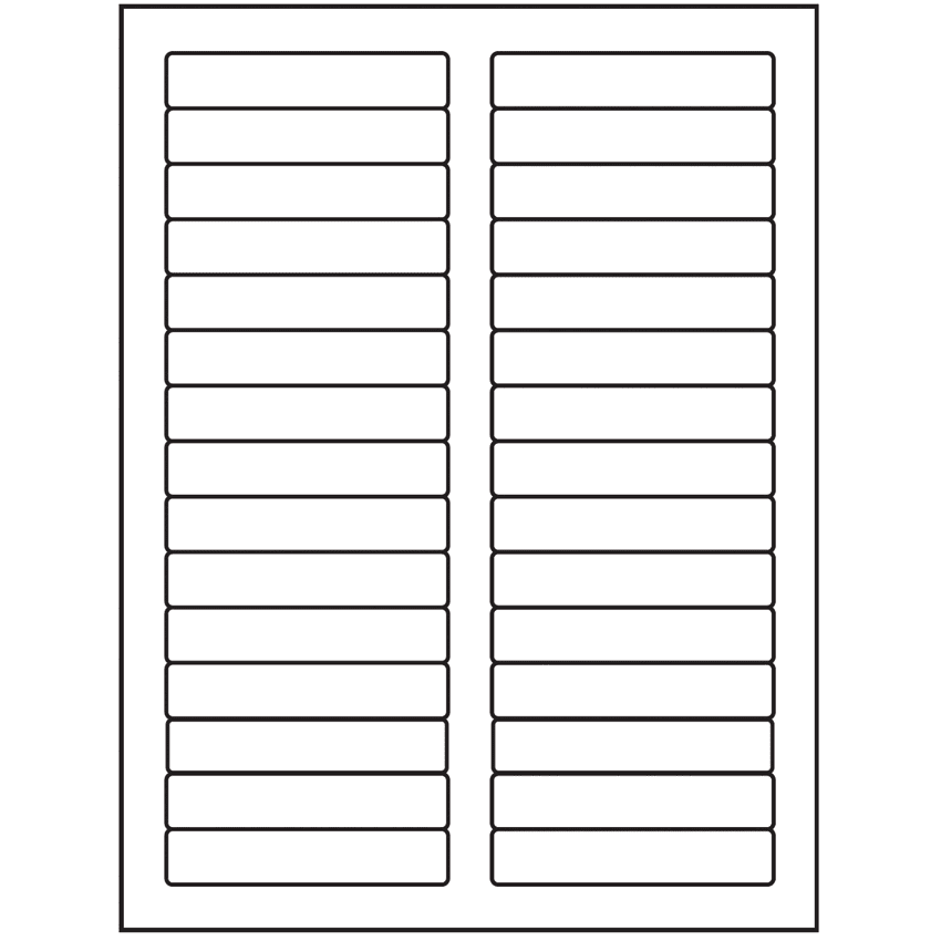 3.4375" x 0.667" White Rectangular Sheet Labels