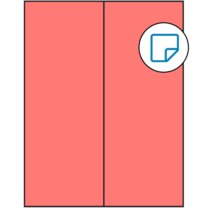 4.25" x 11" Fluorescent Red Rectangular Sheet Labels - Removable Adhesive
