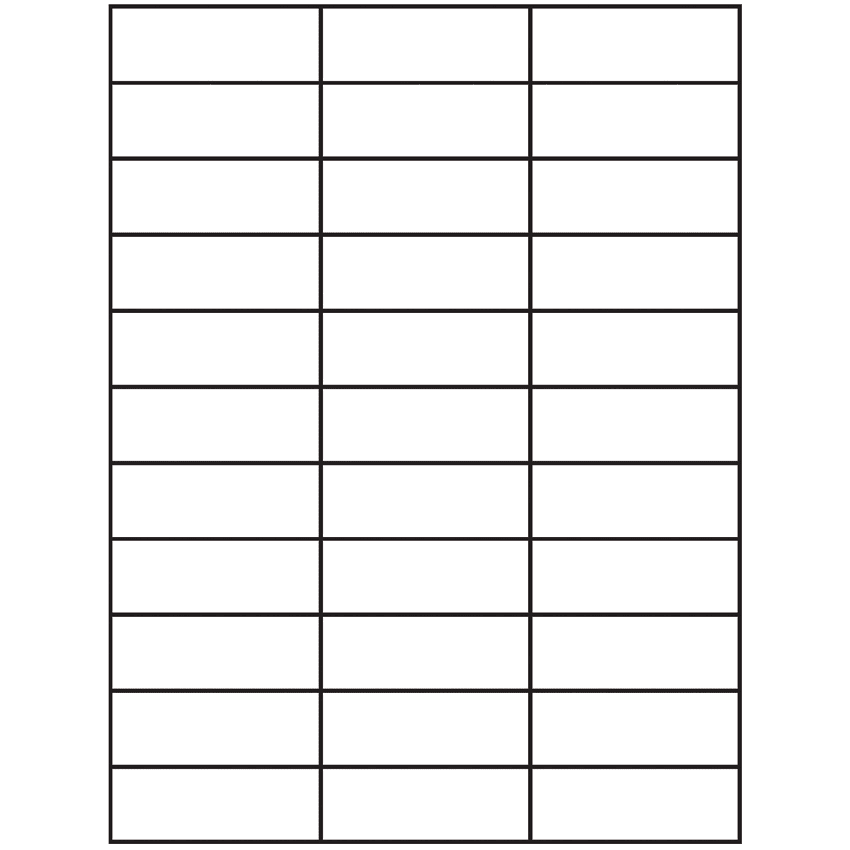 2.83" x 1" White Rectangular Sheet Labels