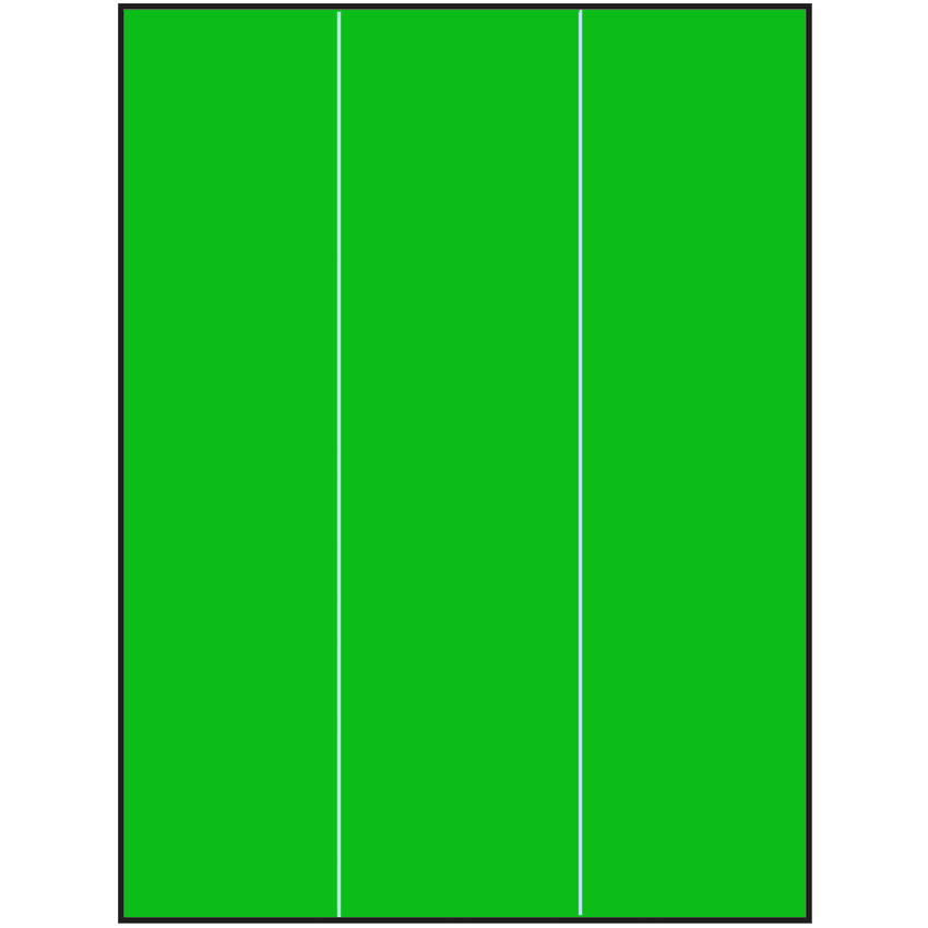 8.5" x 11" Fluorescent Green Rectangular Sheet Labels