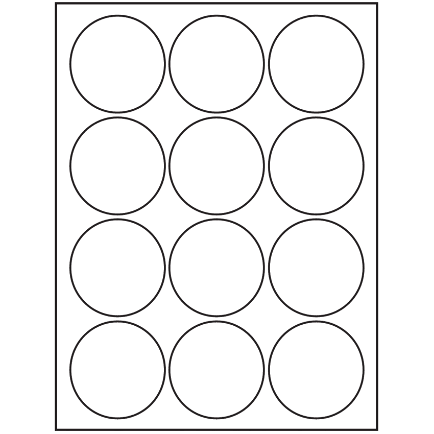 2.5" White Circular Sheet Labels