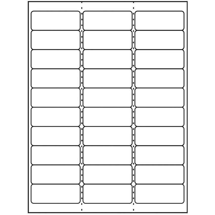 2.625" x 1" White Vinyl Drum Rectangular Sheet Labels