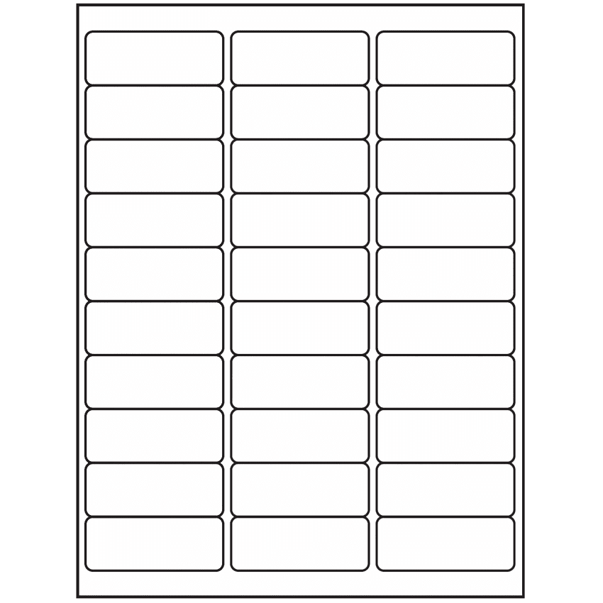 2.625" x 1" White Polyester Rectangular Sheet Labels (30-UP)