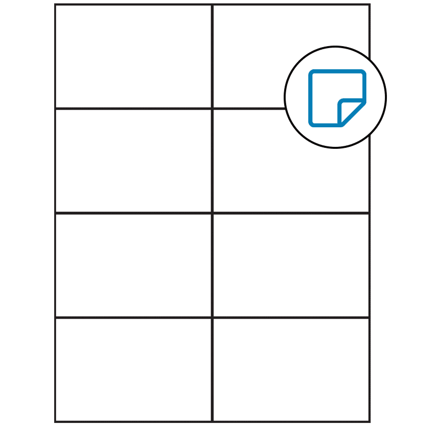 4.25" x 2.75" White Rectangular Sheet Labels - Removable Adhesive