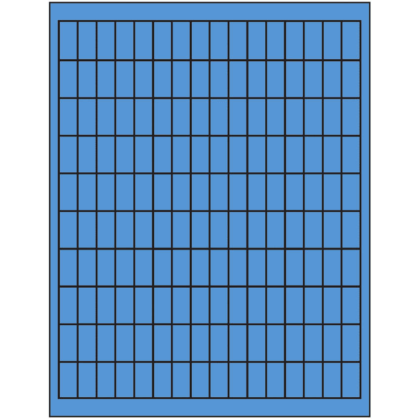 0.5" x 1" Fluorescent Blue Rectangular Sheet Labels