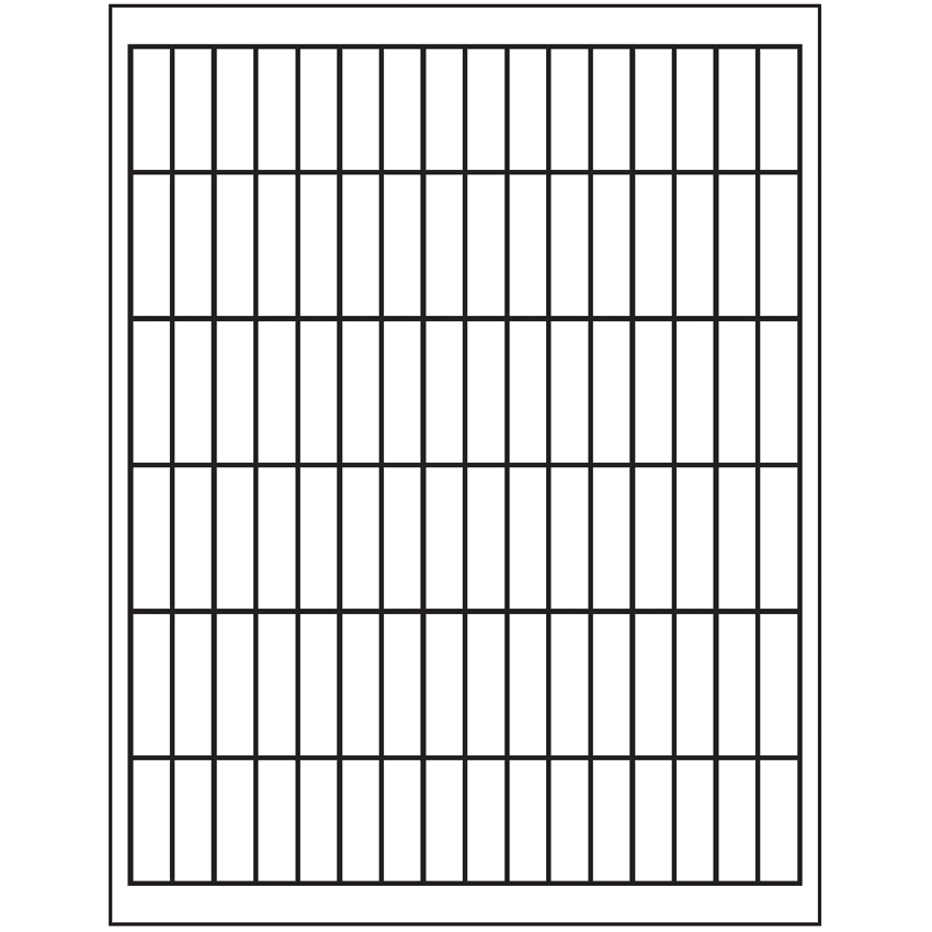 0.5" x 1.75" White Rectangular Sheet Labels