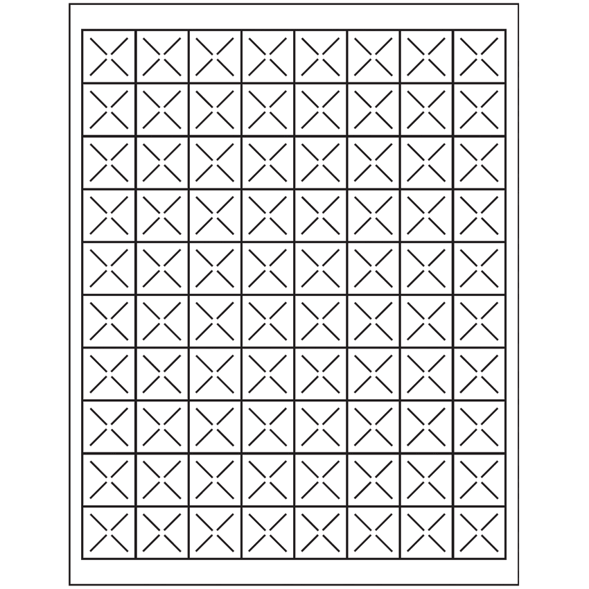 1" x 1" White Matte Litho Square Sheet Labels