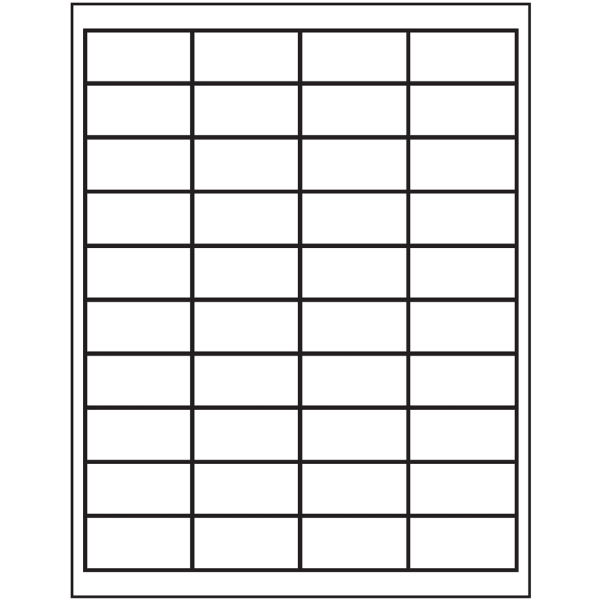 2" x 1" White Rectangular Sheet Labels