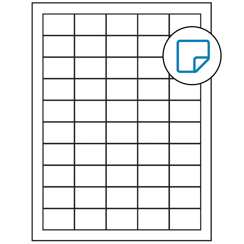1.5" x 1" White Rectangular Sheet Labels - Removable Adhesive