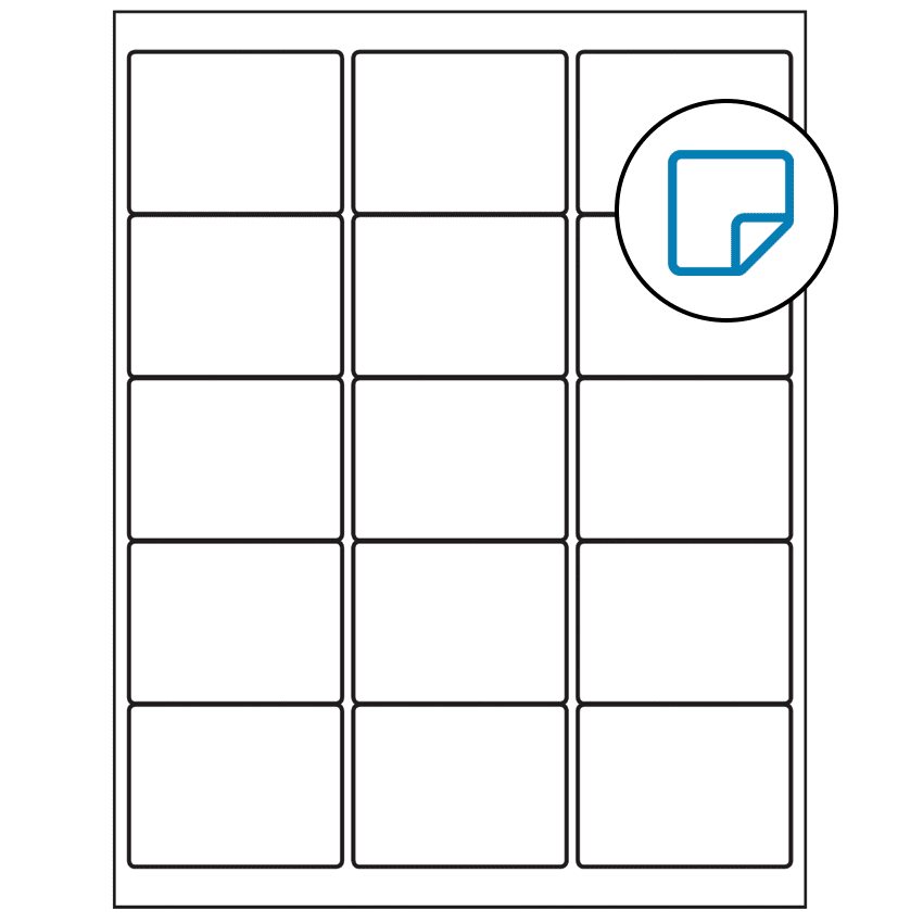 2.625" x 2" White Rectangular Sheet Labels - Removable Adhesive