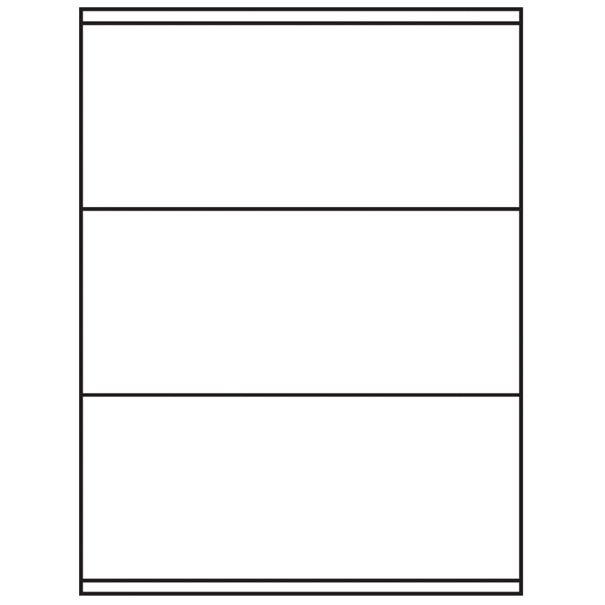 8.5" x 3.5" White Rectangular Sheet Labels