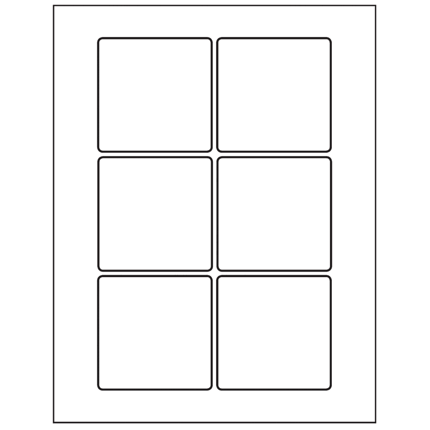3" x 3" White Matte Litho Square Sheet Labels