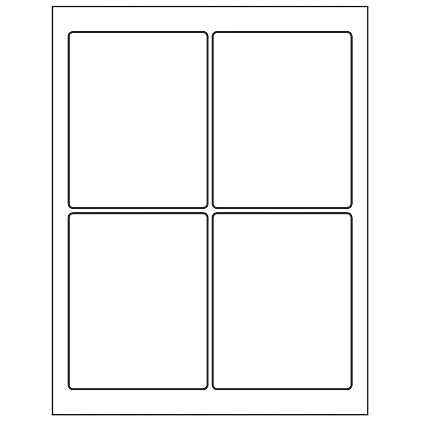 3.75" x 4.75" White Polyester Rectangular Sheet Labels