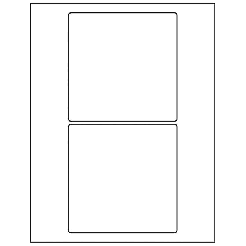 5" x 5" White Vinyl Drum Square Sheet Labels