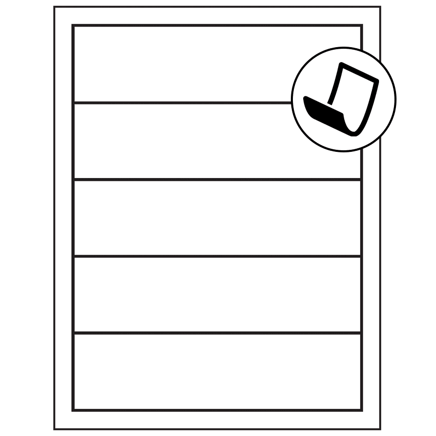 7.5" x 2" Blockout Rectangular Sheet Labels