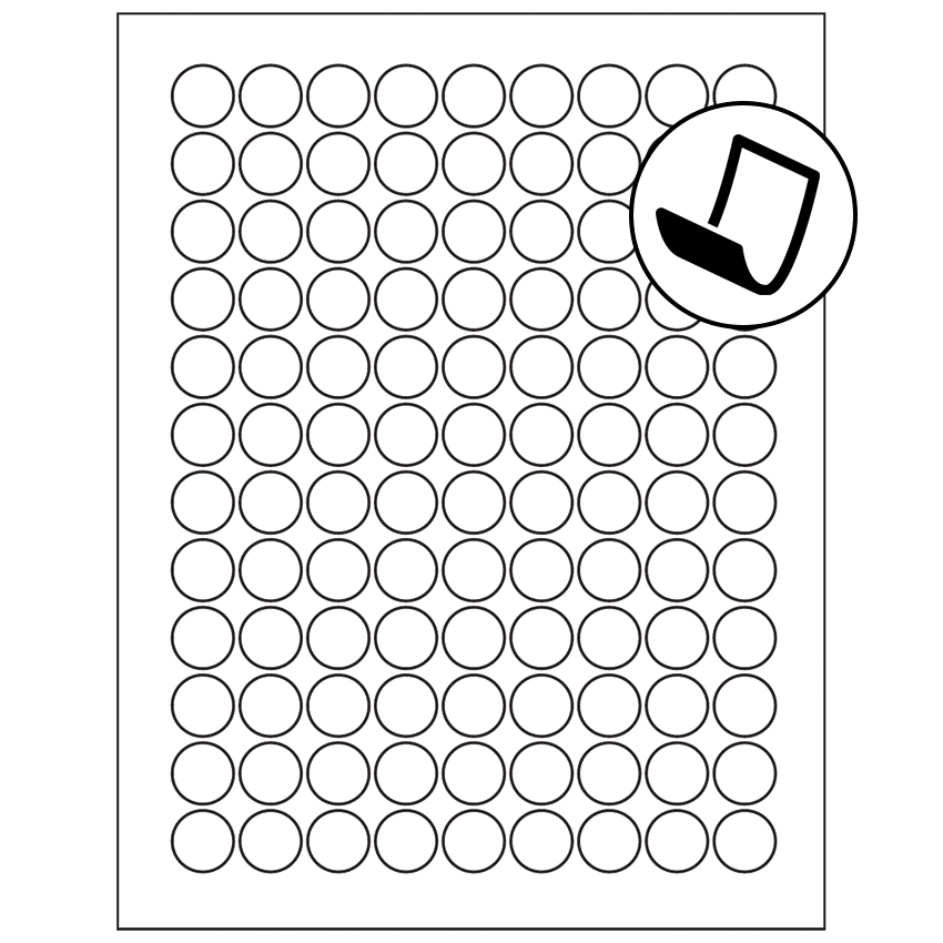0.75" Blockout Circular Sheet Labels