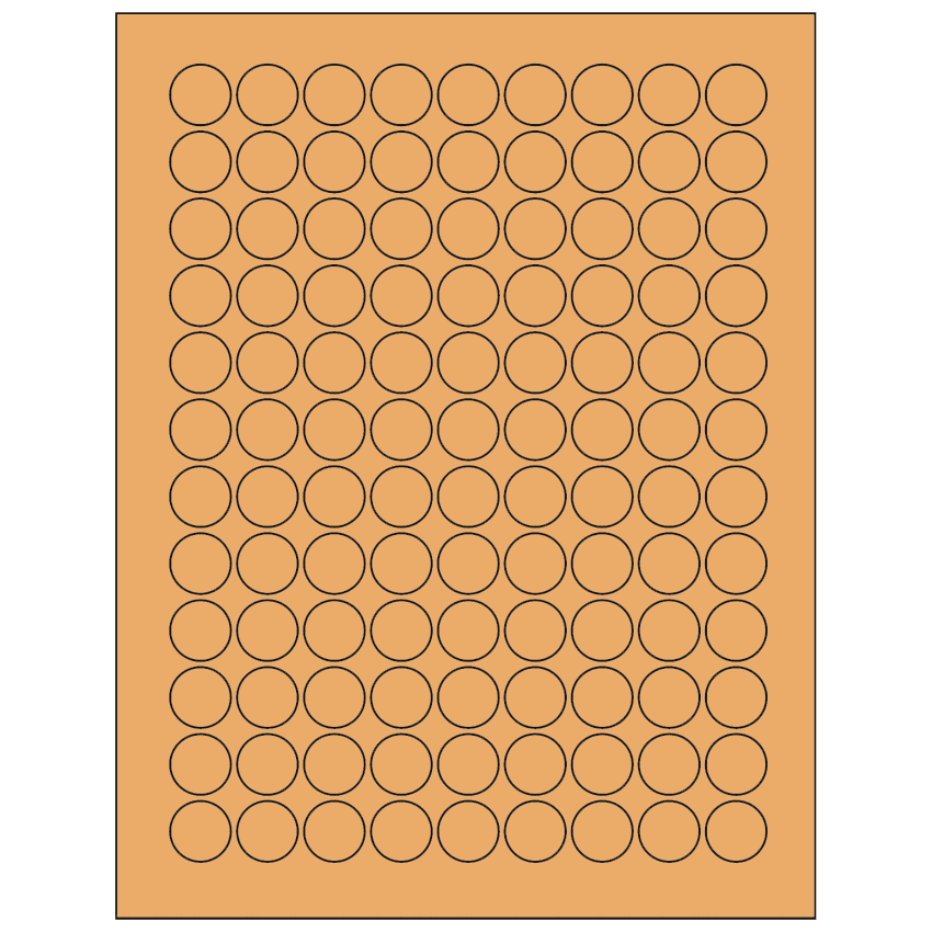 0.75" Pastel Orange Circular Sheet Labels