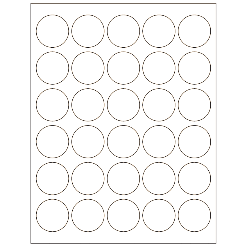 1.5" White Polyester Circular Sheet Labels