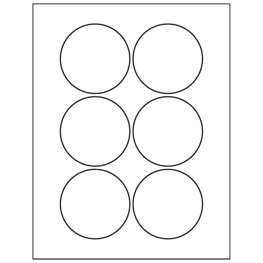 3" White Circular Sheet Labels