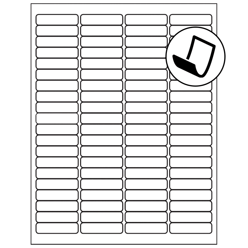 1.9375" x 0.5" Blockout Rectangular Sheet Labels