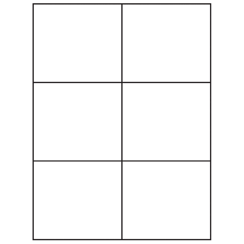 4.25" x 3.66" White Rectangular Sheet Labels