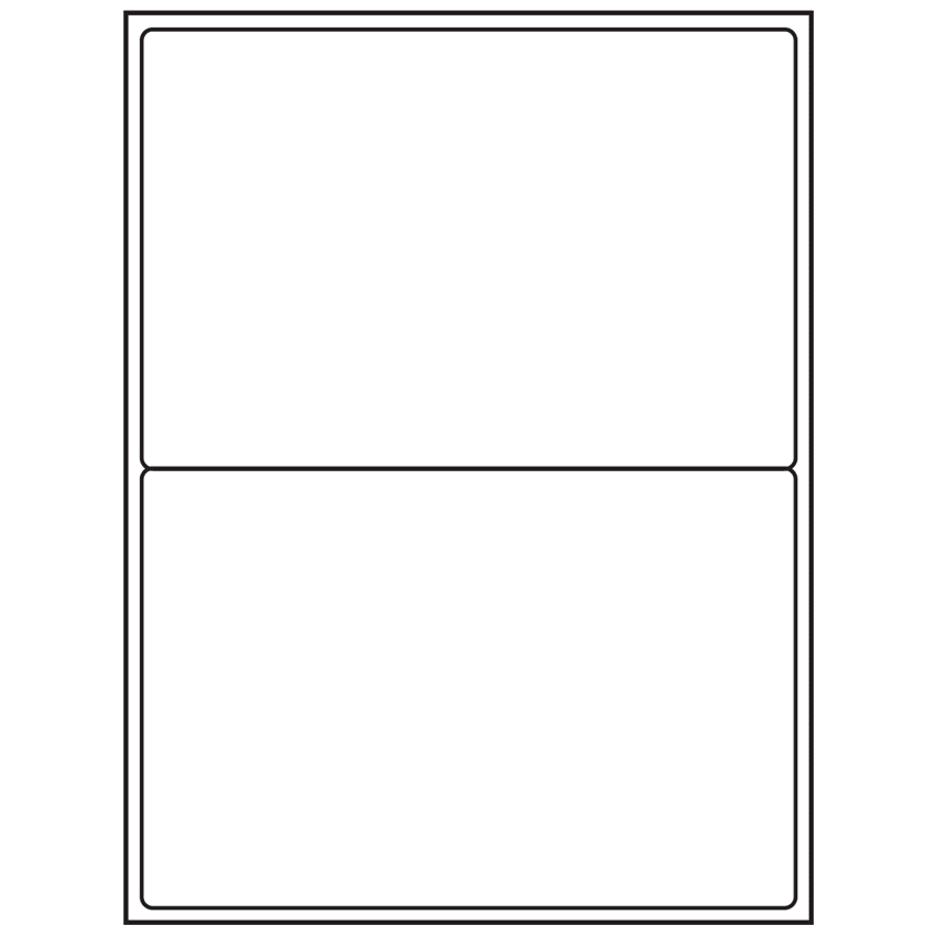 8.4375" x 5.4531" White Matte Litho Rectangular Sheet Labels