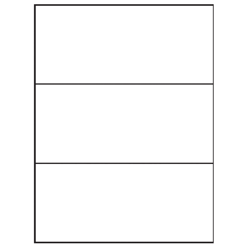8.5" x 3.666" White Polyester Rectangular Sheet Labels