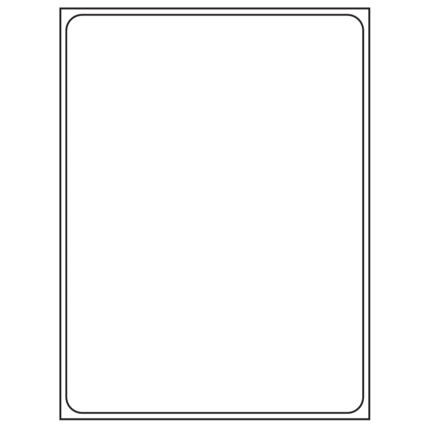 8.375" x 10.875" White Rectangular Sheet Labels