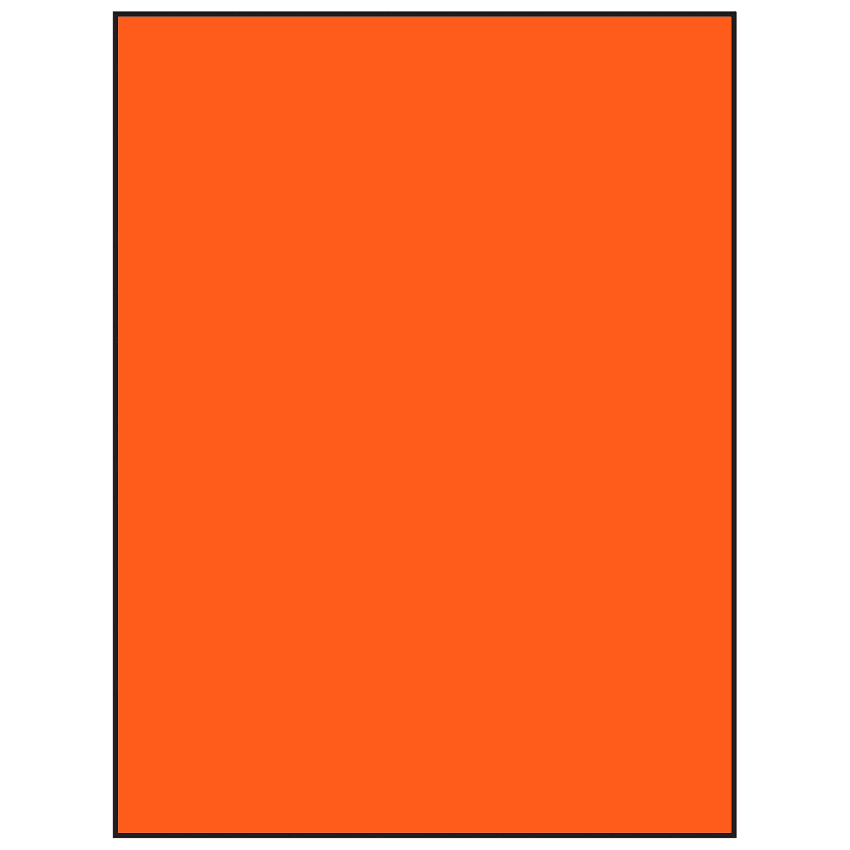 8.5" x 11" Fluorescent Red Rectangular Sheet Labels