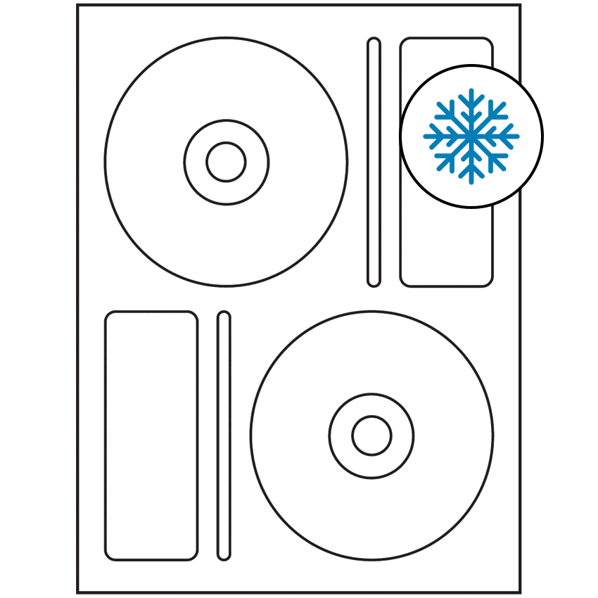 4.656" x 4.656" White Sheet Labels - Freezer Grade Adhesive