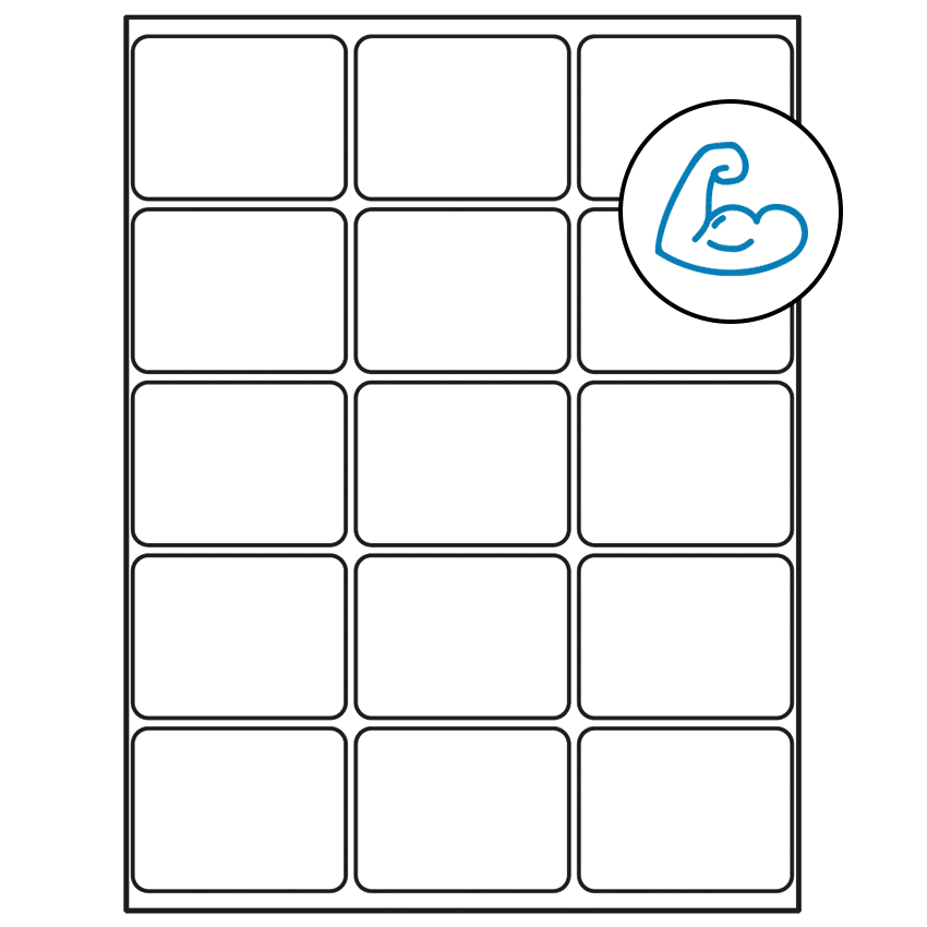 2.6875" x 2" White Rectangular Sheet Labels - Ultra Aggressive Adhesive