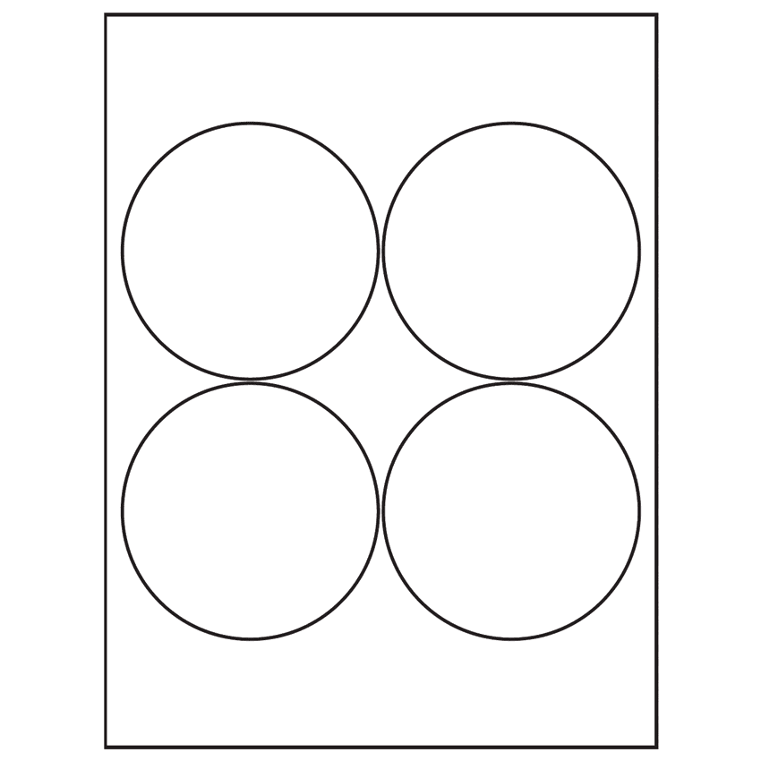 3.9375" White Circular Sheet Labels