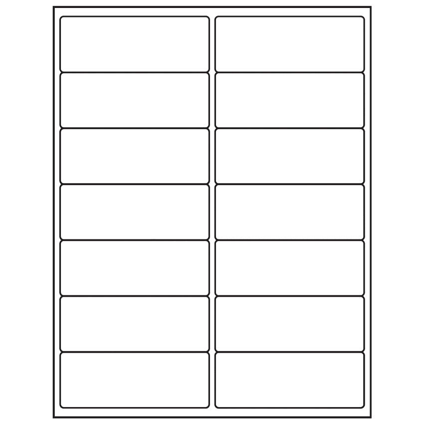 4" x 1.5" White Vinyl Drum Rectangular Sheet Labels